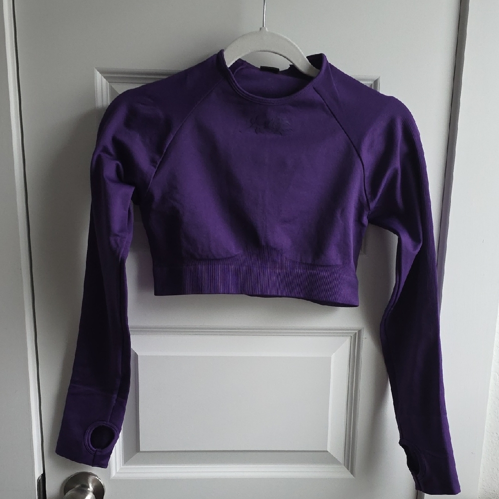 Civilregime From Concrete Kelly Purple Seamless Long Sleeve Crop Top Medium G170
